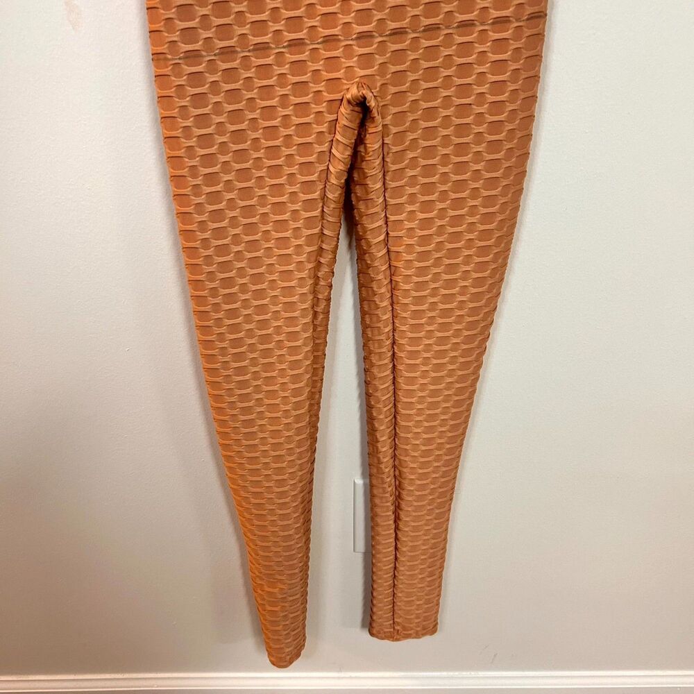 Roma Concept Jumpsuit Womens Large Nude Geometric Textured Scoop Neck Yoga NWT - Picture 6 of 13